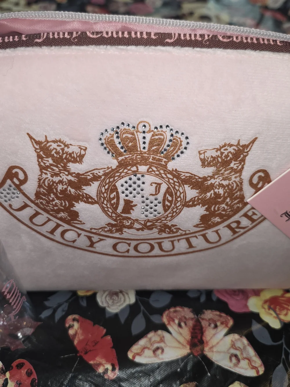 💖 NEW Juicy Couture Velour Cosmetic Bag & Travel Bottle Set – Blush Pink 💖